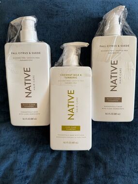 Native Hair Care Shampoo- 3 large pump bottles